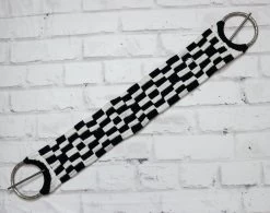 35.5" Cincho Black White Horse Braided Caballo Cinch