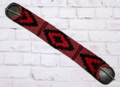 38.5" Red/Black Charro Cincho Horse Cinch