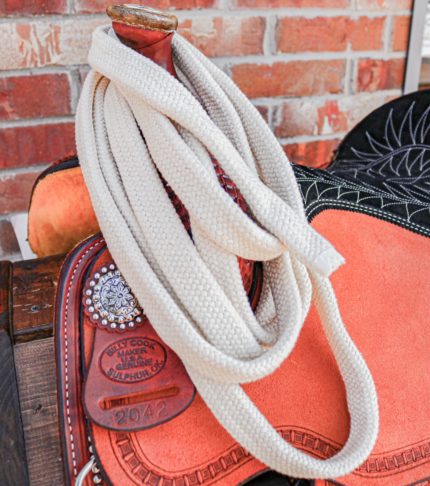 14 Ft. Braided Cotton Soft Thick Heavy Breaking Reins 4 14 Ft. Braided Cotton Soft Thick Heavy Breaking Reins - Image 2