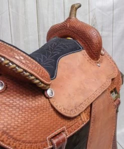 14" Barrel Racing Western Basket Pattern Saddle -Western Harness Shop image 1047