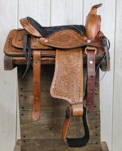 10" Pony Horse Saddle Kids Cowboy Cowgirl Pleasure Leather Brown Western Saddle