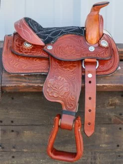8" Toddler Infant New Born Size Toddler Tan Western Leather Saddle