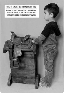 8" Toddler Infant New Born Size Toddler Tan Western Leather Saddle -Western Harness Shop image 1109