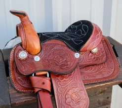 8" Toddler Infant New Born Size Toddler Tan Western Leather Saddle -Western Harness Shop image 1110