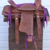 10" Purple Pony Mini Horse Saddle Kids Pleasure Leather Western Saddle -Western Harness Shop image 1111