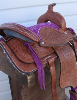 10" Purple Pony Mini Horse Saddle Kids Pleasure Leather Western Saddle -Western Harness Shop image 1113