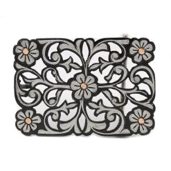 Charro Hebilla Pavonada Flor Cobre Black Stainless Steel Belt Buckle