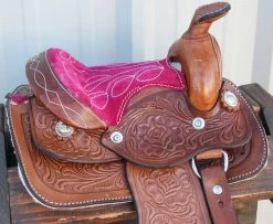8" Toddler Infant New Born Size Pink/Brown Mini Toddler Mini Horse Saddle -Western Harness Shop image 1132