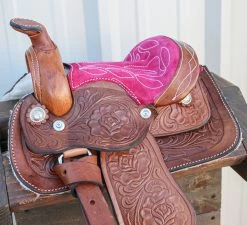 8" Toddler Infant New Born Size Pink/Brown Mini Toddler Mini Horse Saddle -Western Harness Shop image 1133