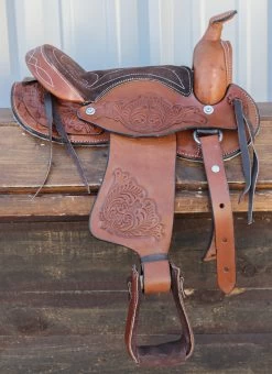 10" Pony Mini Horse Saddle Kids Pleasure Leather Brown Western Saddle RD Skirt