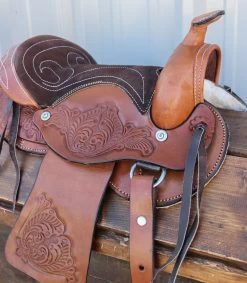 10" Pony Mini Horse Saddle Kids Pleasure Leather Brown Western Saddle RD Skirt -Western Harness Shop image 1140