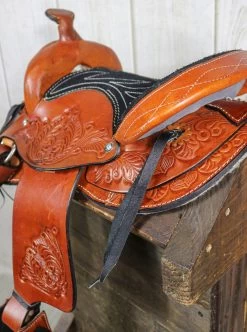 10" Pony Mini Horse Saddle Kids Pleasure Leather Black Western Saddle RD Skirt -Western Harness Shop image 1149