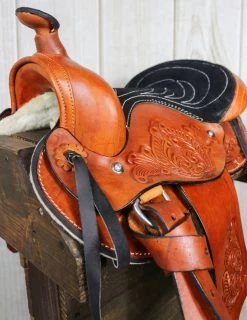 10" Pony Mini Horse Saddle Kids Pleasure Leather Black Western Saddle RD Skirt -Western Harness Shop image 1150