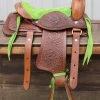 10" Lime Green Pony Western Kids Mini Horse Brown Saddle -Western Harness Shop image 1155
