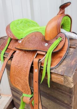 12" Brown Kid Pleasure Western Saddle Leather Mini Pony -Western Harness Shop image 1161