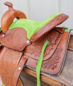 12" Brown Kid Pleasure Western Saddle Leather Mini Pony -Western Harness Shop image 1162