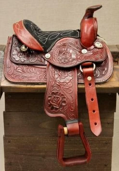 8" Toddler Infant New Born Size Red Toddler Mini Horse Saddle