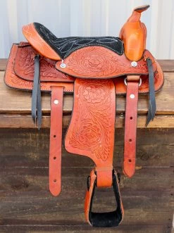 10" TAN Pony Horse Saddle Kids Cowboy Cowgirl Pleasure Leather Tan Western Saddle
