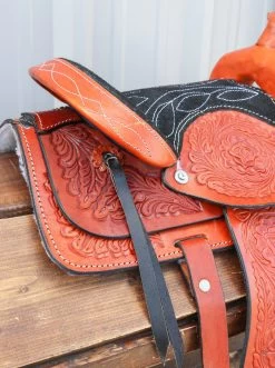 10" TAN Pony Horse Saddle Kids Cowboy Cowgirl Pleasure Leather Tan Western Saddle -Western Harness Shop image 1178
