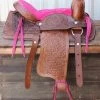 12" Kids Youth Pink Western Saddle Brown Leather Mini Pony Youth Saddle -Western Harness Shop image 1181