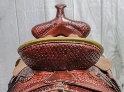 13" Tooled Leather High Back Pony Saddle Dark -Western Harness Shop image 1185