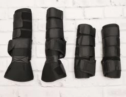 Black Protectores Para Caballos Horse Leg Boots