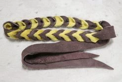 Western Harness Shop 36 Barbiquejo De Gamuza Brown Yellow Leather Charro Sombrero