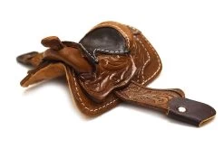 2" Brown Western Miniature Saddle Decor Cowgirl Cowboy Toy Saddle