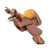 5" Tan Western Leather Saddle Mini Decoration Saddle Decor