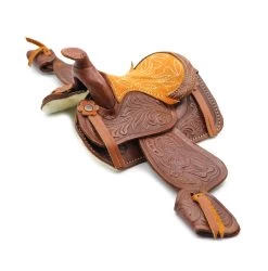 5" Tan Western Leather Saddle Mini Decoration Saddle Decor