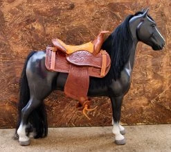 5" Tan Western Leather Saddle Mini Decoration Saddle Decor -Western Harness Shop image 1213