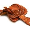 2" Seat Western Novelty Miniature Saddle Tooled Tan Leather -Western Harness Shop image 1220