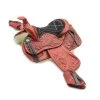 5" Burgundy Western Leather Saddle Mini Decoration Saddle Decor -Western Harness Shop image 1224