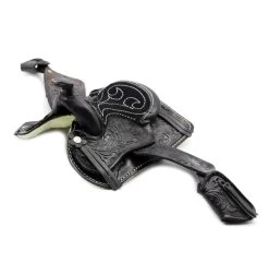 5" Black Western Leather Saddle Mini Decoration Saddle