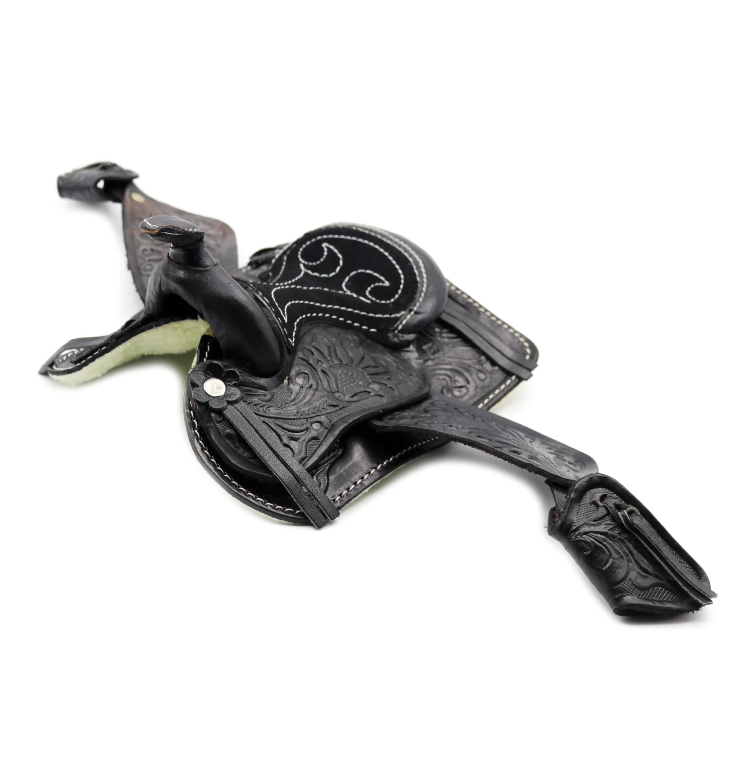 5" Black Western Leather Saddle Mini Decoration Saddle 3 5" Black Western Leather Saddle Mini Decoration Saddle