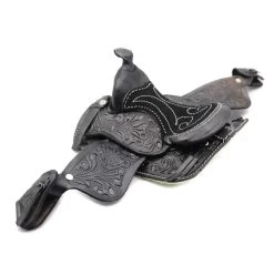 5" Black Western Leather Saddle Mini Decoration Saddle 7 5" Black Western Leather Saddle Mini Decoration Saddle -Western Harness Shop image 1232