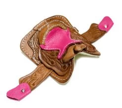 2" Pink Brown Western Saddle Cowgirl Barrel Racing Decor -Western Harness Shop image 1236