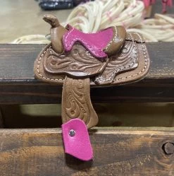 2" Pink Brown Western Saddle Cowgirl Barrel Racing Decor -Western Harness Shop image 1237