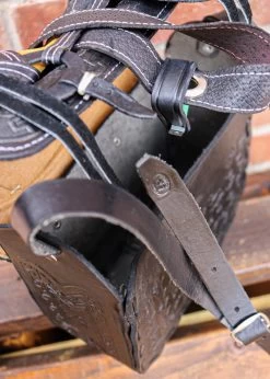 Charro Fuste Saddle Purse Leather Black Bolso -Western Harness Shop image 126