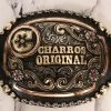 Hebilla Fina Gris Flor Charros Original Belt Buckle