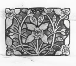 Hebilla Charra Pavonada Negra Flor Buckle