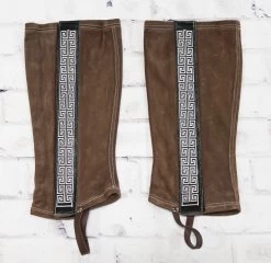 Charro Polainas (M) Brown Greca Gamuza Chaps