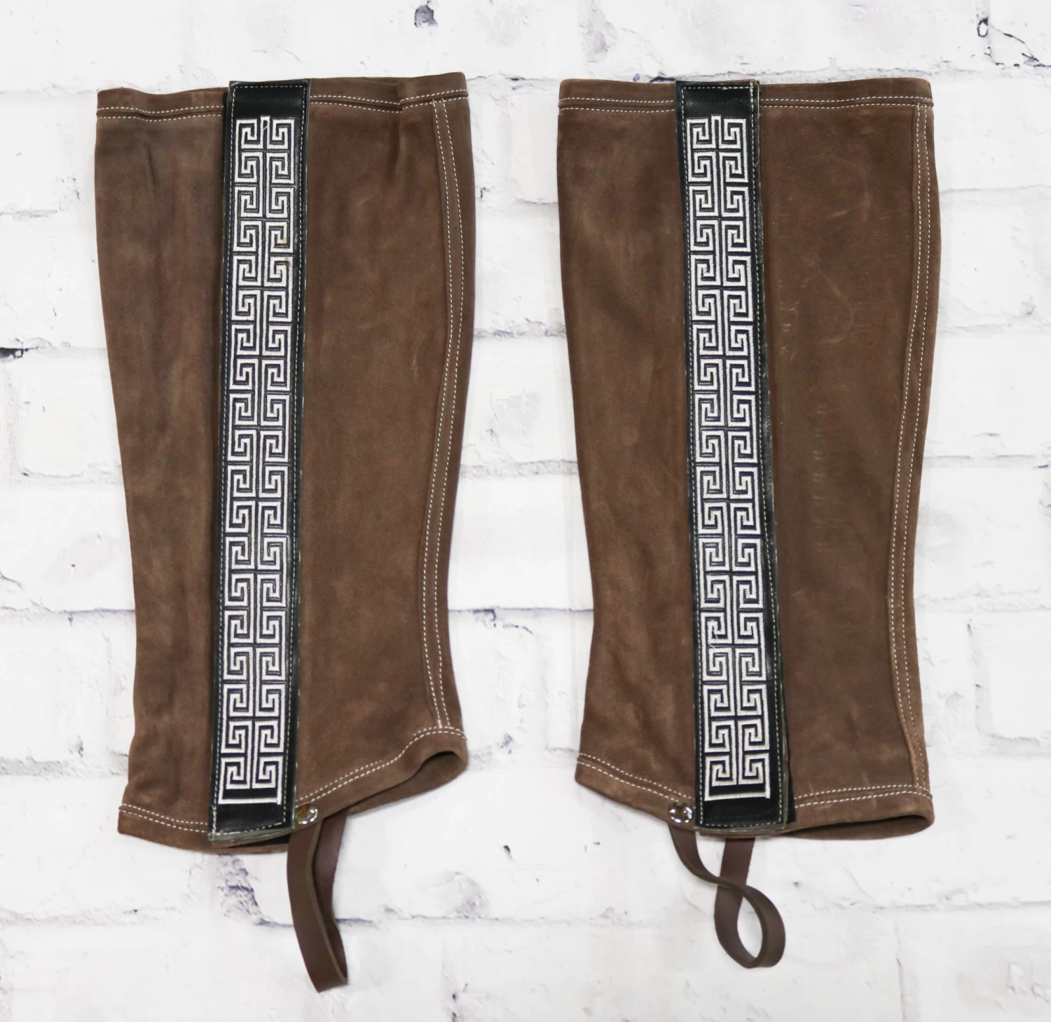 Charro Polainas (M) Brown Greca Gamuza Chaps 3 Charro Polainas (M) Brown Greca Gamuza Chaps