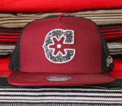 Maroon Charros Original Floral Trucker Cap