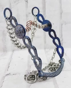 4 7/8" Azul Charro Freno Saddle Horseshoe Blue Bit