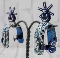 Azul Espuelas Charras Acero Design Charro Spurs -Western Harness Shop image 290