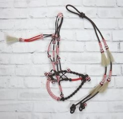 Cafe Brown Bosalillo Charro De Algodon Horse Cotton Bosal Set