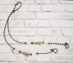 White/Black Charro Reins Horsehair Riendas Charras
