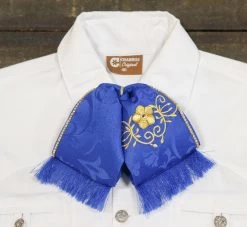 Azul Oro Flor Camisa Charra Flower Mono Mexican Charro