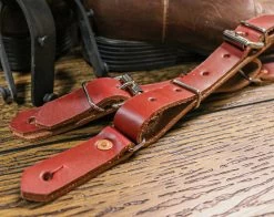 Bull Riding Red Latigo Western Leather Spurs Straps -Western Harness Shop image 439